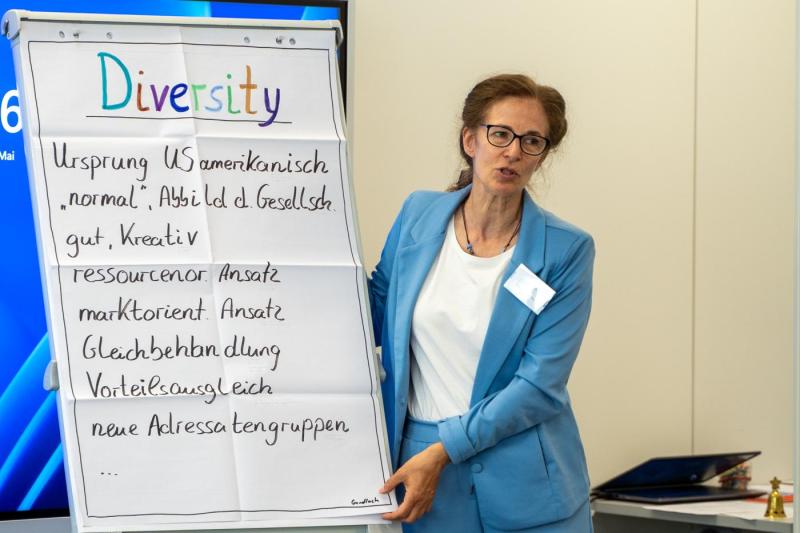 Vortrag und Workshop "Diversity als Empowerment für Frauen mit Migrationsbiografie - Konzepte kennen, verstehen und für sich nutzen" Markt der Möglichkeiten, NeMiA  (Netzwerk Migrantinnen Arbeitsmarkt Niedersachsen), verdi-Höfe, Hannover 22. Mai 2024