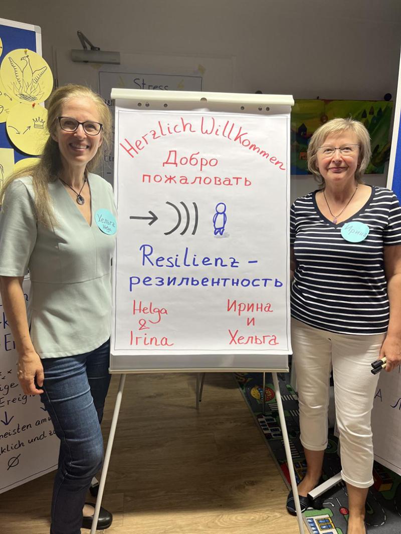 Resilienzworkshop für geflüchtete ukrainische Frauen in deutscher und russischer Sprache 